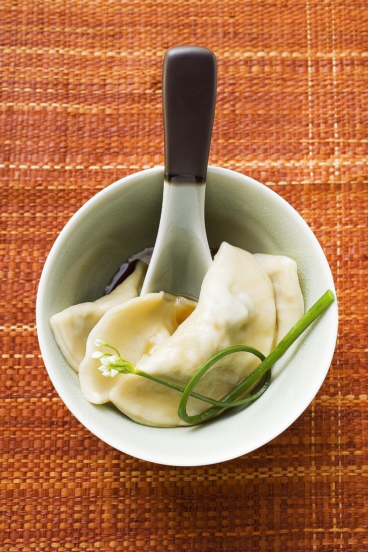 Wontons with soy sauce
