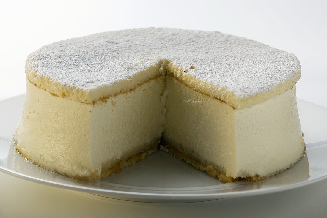 Cream cheesecake, a piece taken