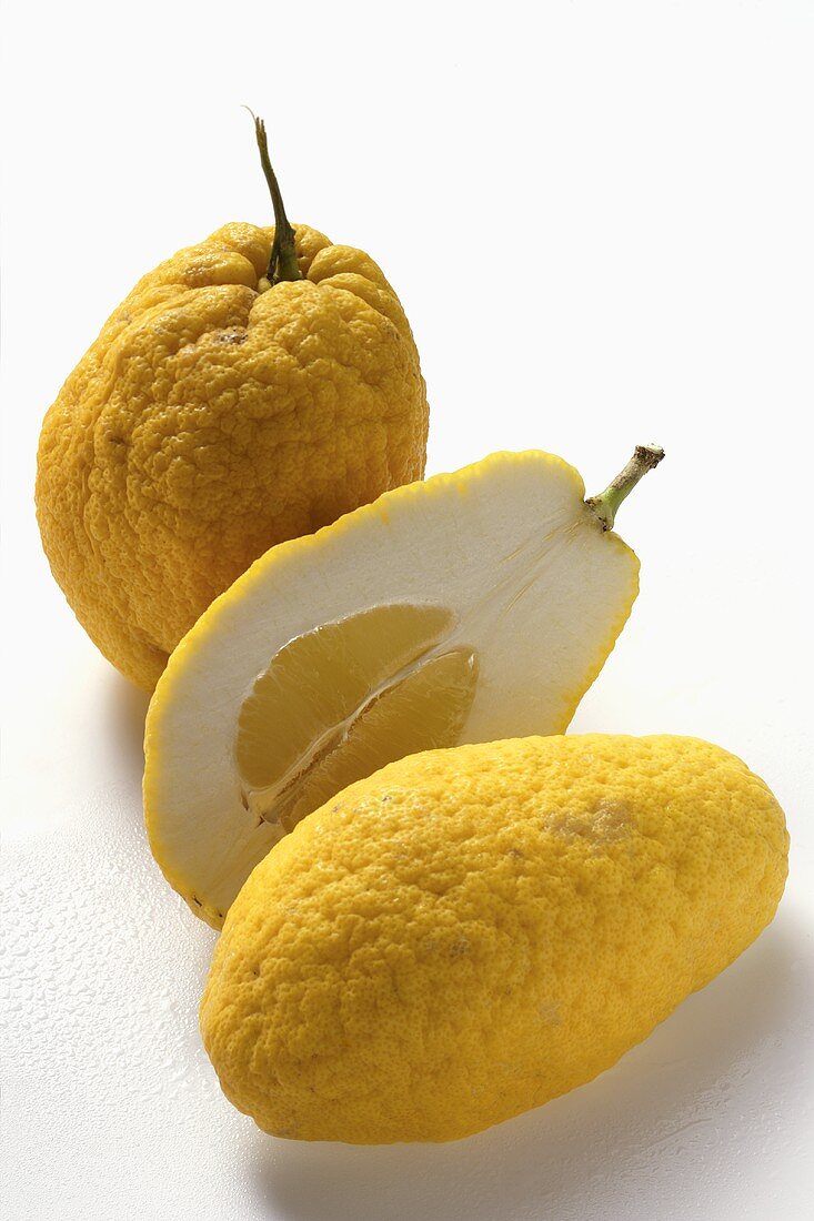 Citrons, whole and halved