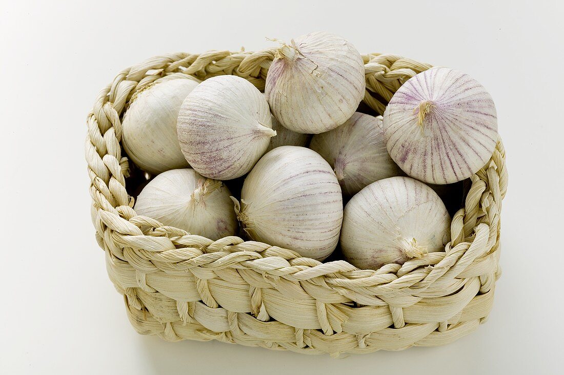 Asian garlic in basket