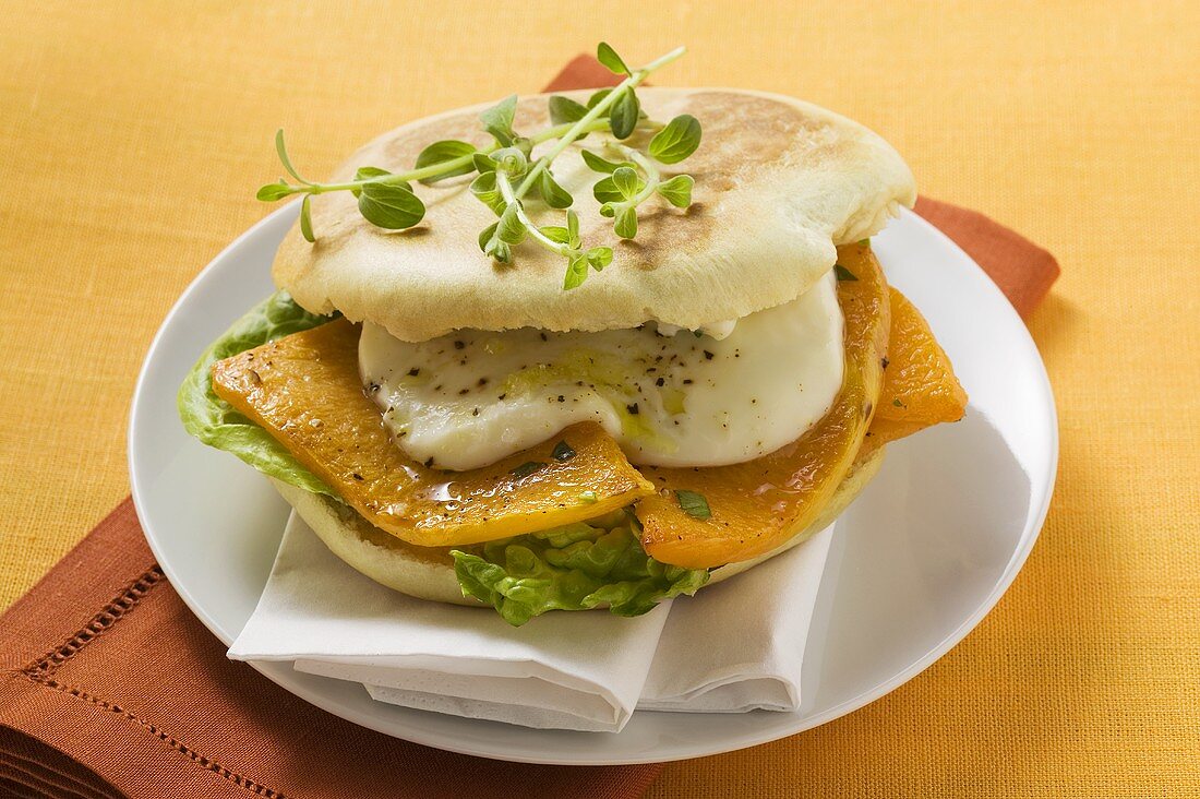 Pumpkin and mozzarella sandwich (Italy)