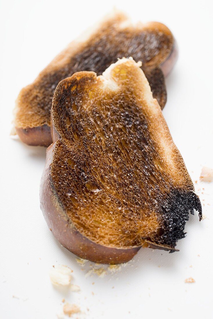 Slices of burnt toast