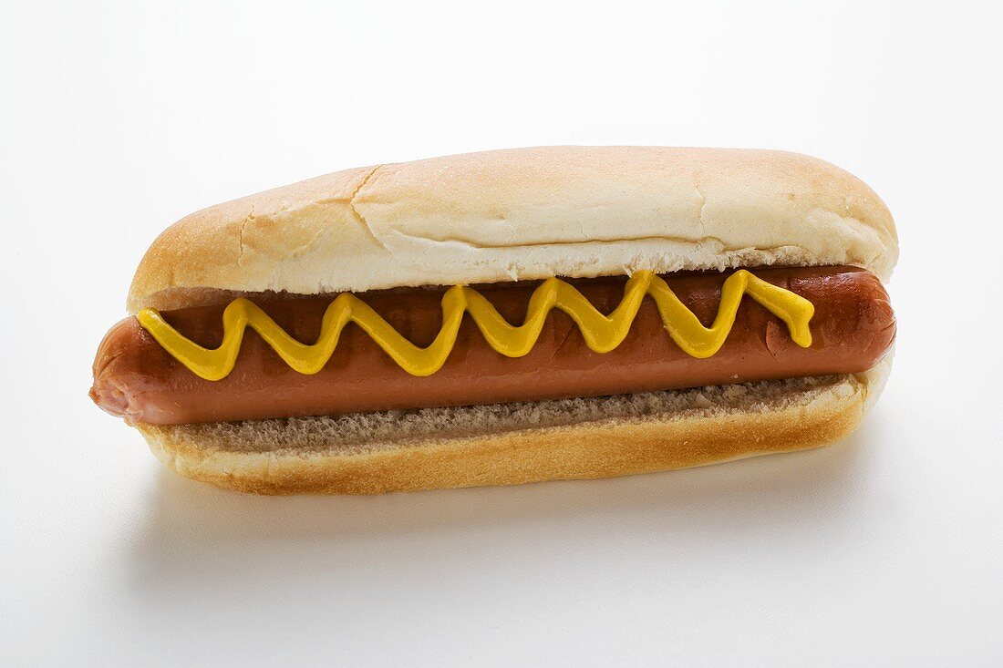 Hot dog with mustard