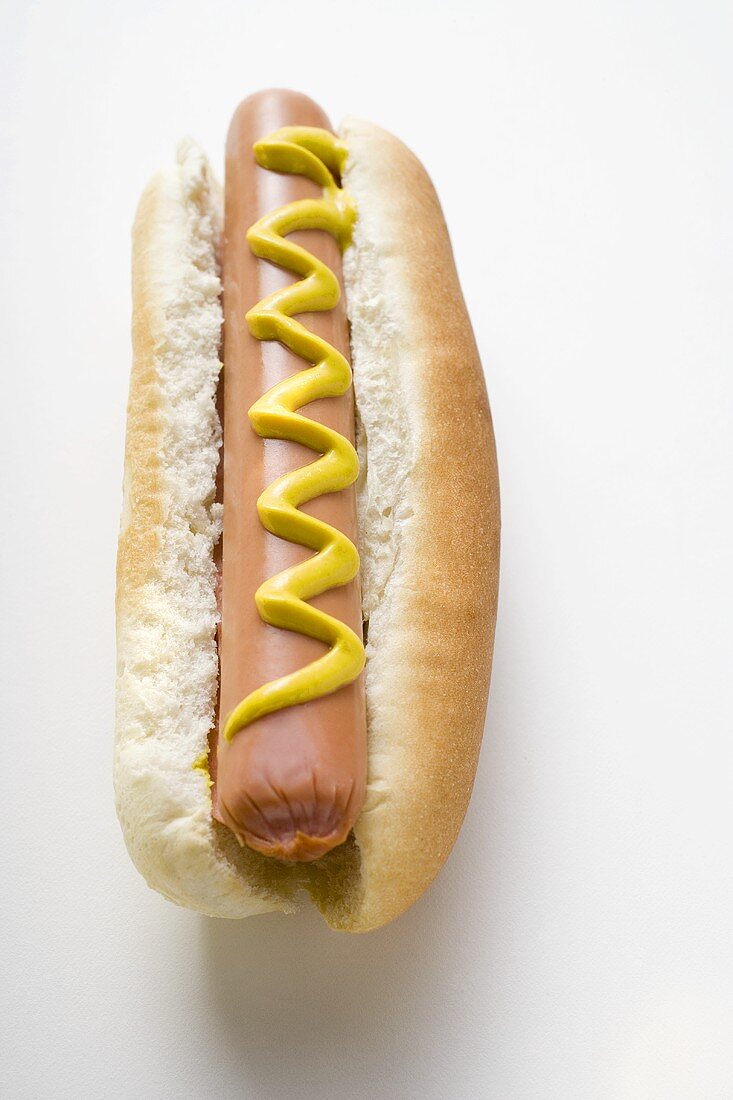 Hot dog with mustard