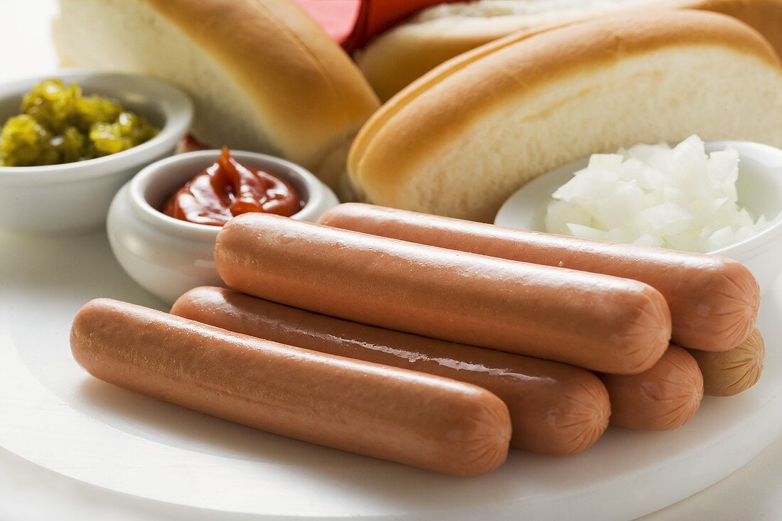 Ingredients for hot dogs