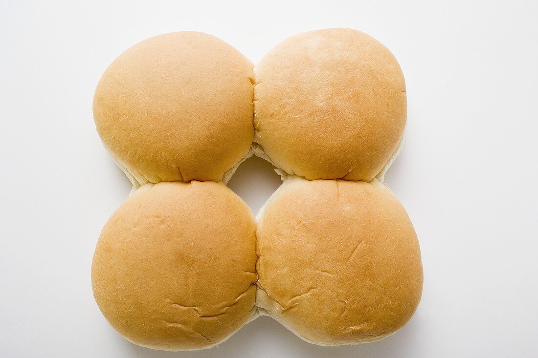 Four hamburger buns