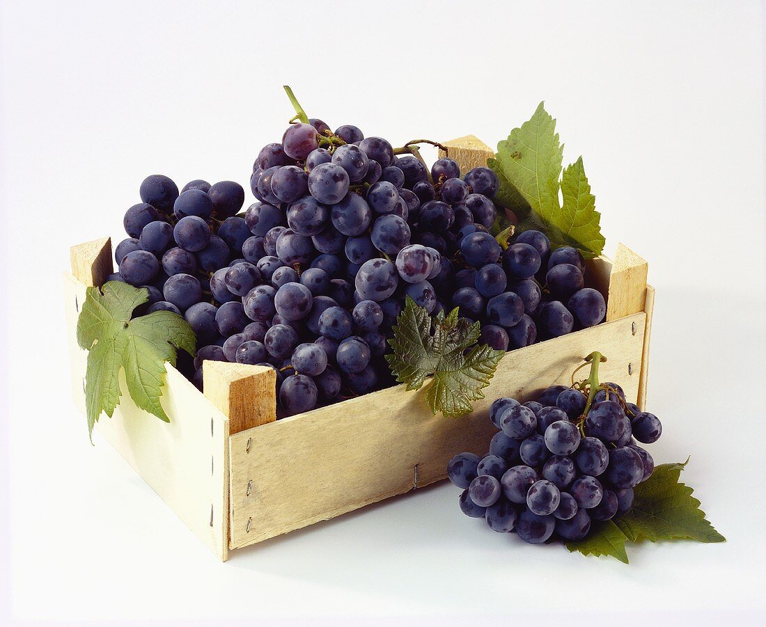 Crate of table grapes