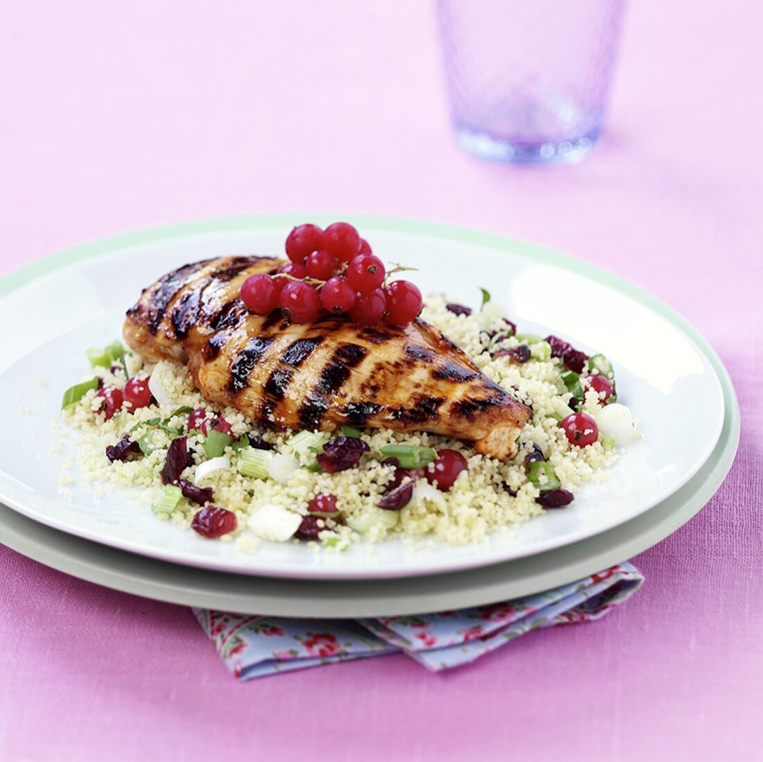 Grilled chicken breast with berry couscous