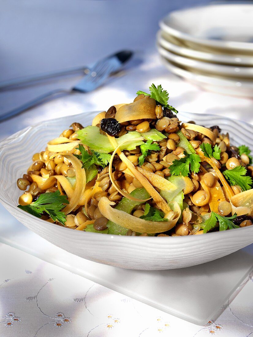 Lentil salad with carrots