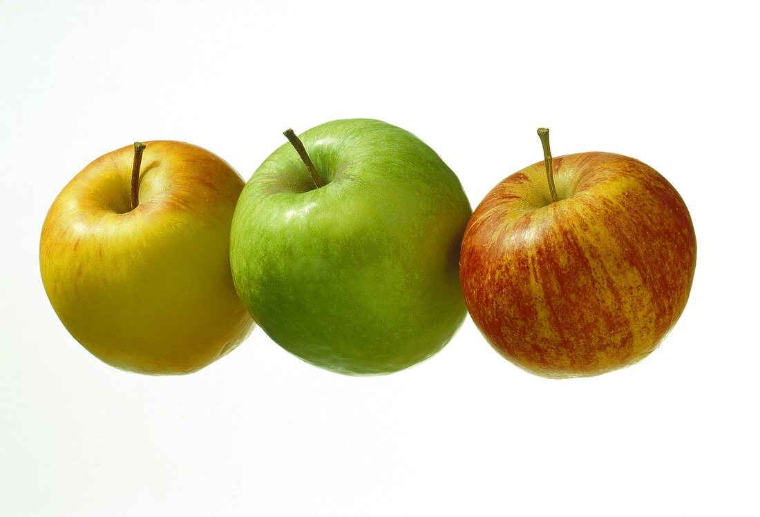 Drei unterschiedliche Äpfel