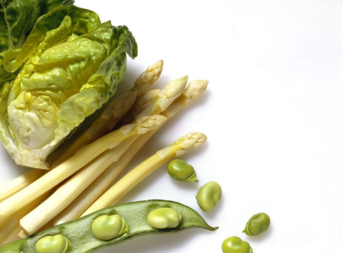Butterhead Lettuce; Asparagus & Thick Beans