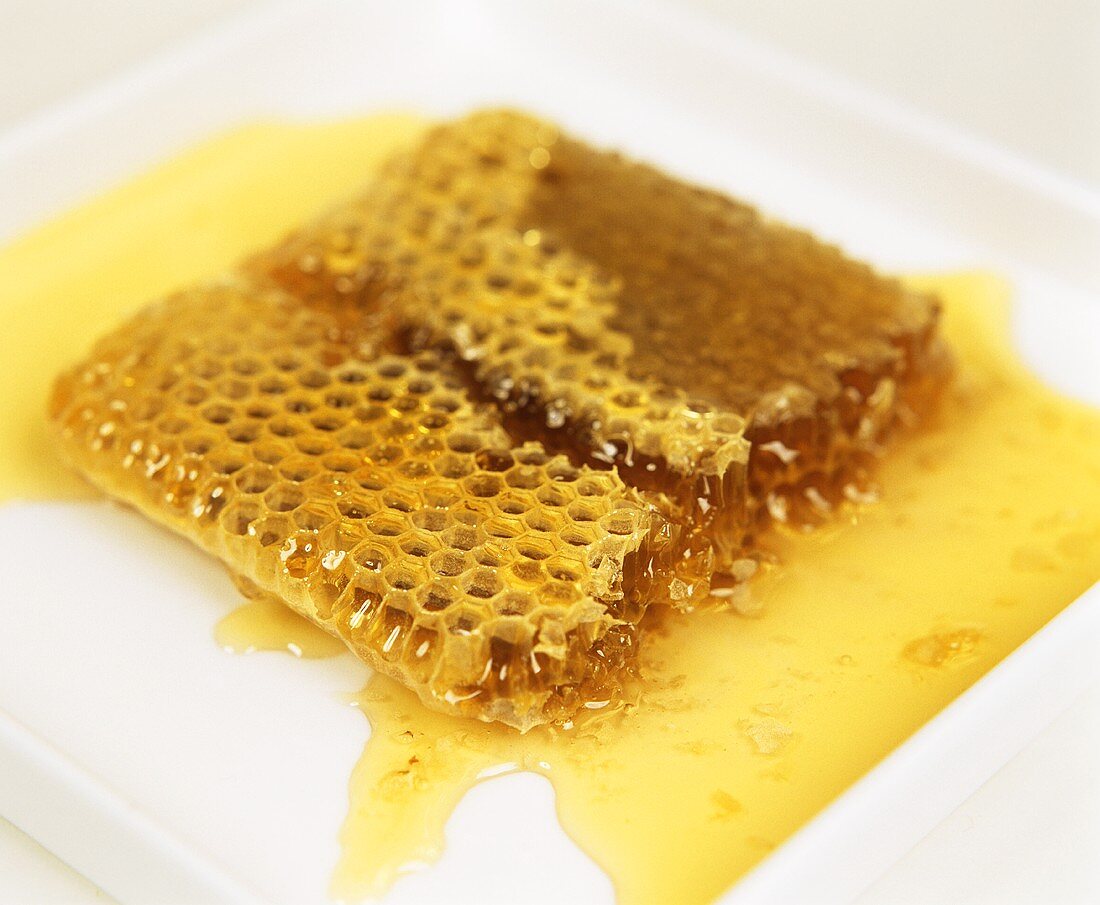 Honeycomb with fresh honey