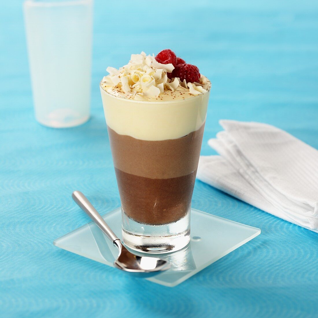 Chocolate cream in three layers