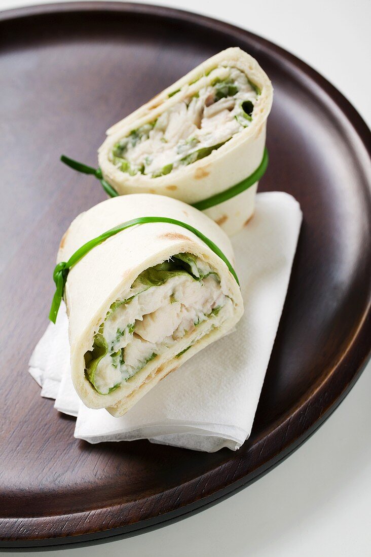Two wraps with fish filling