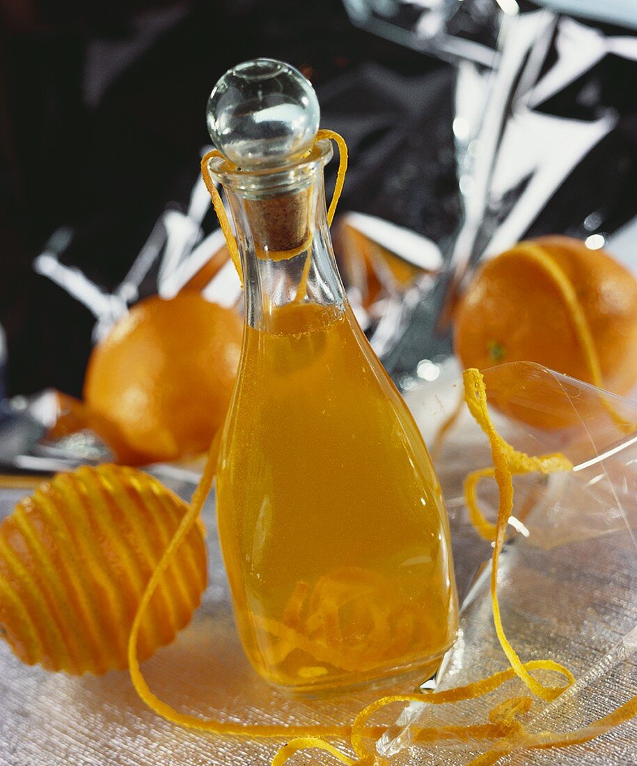 Home-made orange liqueur
