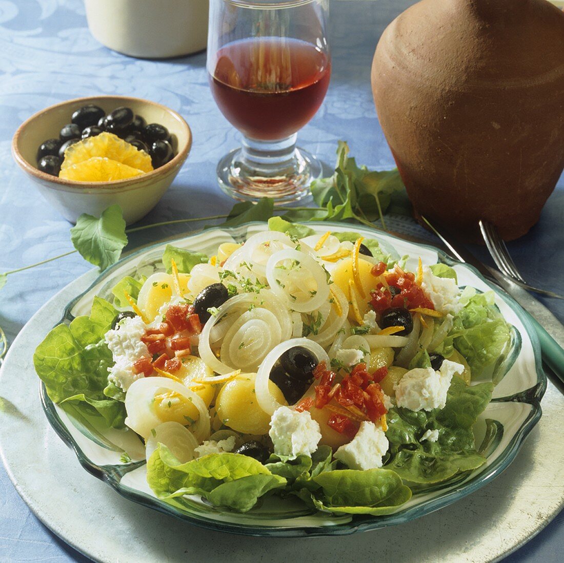 Greek-style onion and potato salad