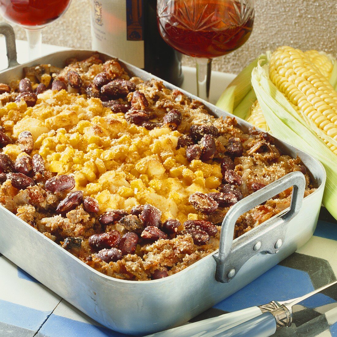 Mince and sweetcorn bake
