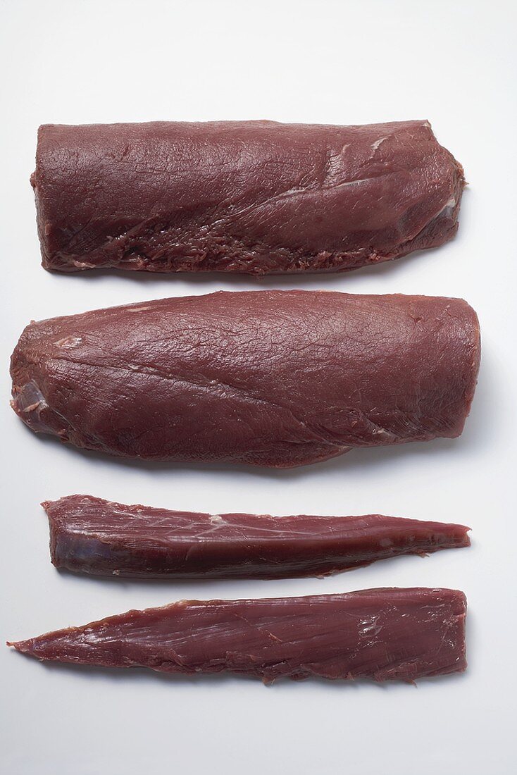 Fillets of venison taken from the saddle