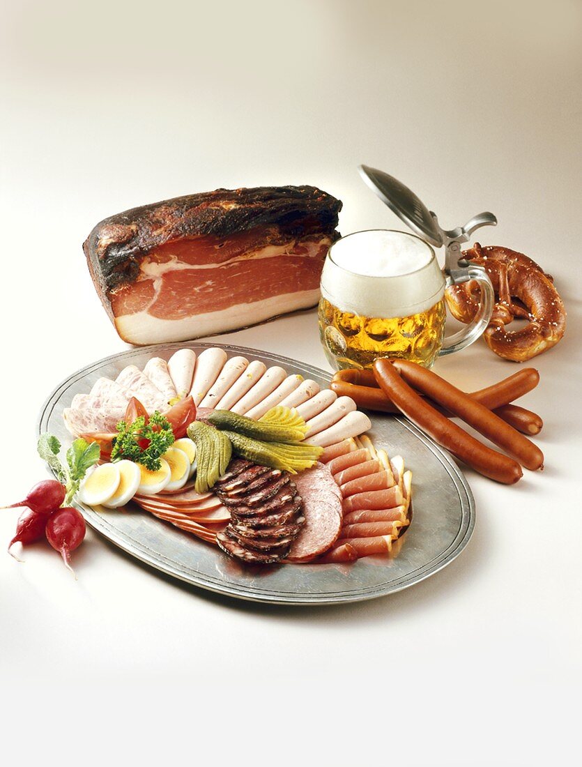 Sausage and ham platter