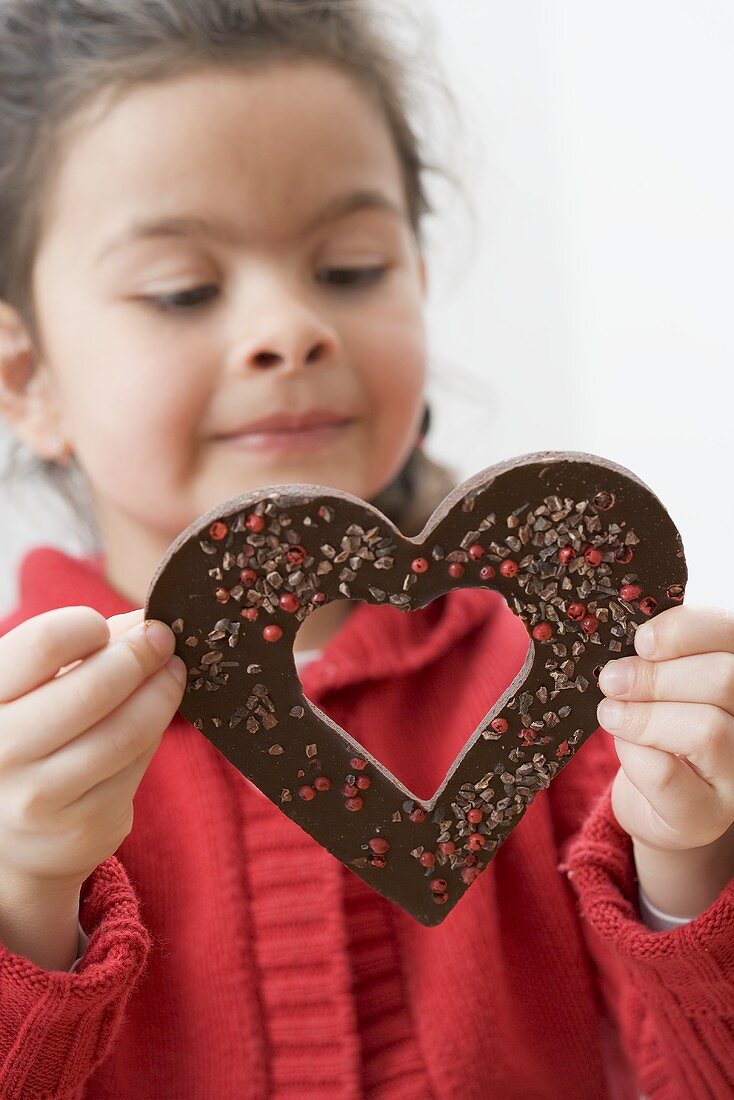 Girl with a chocolate heart