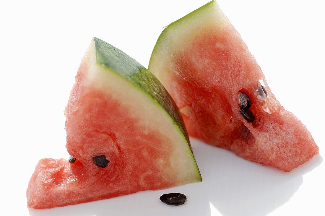 Two pieces of watermelon