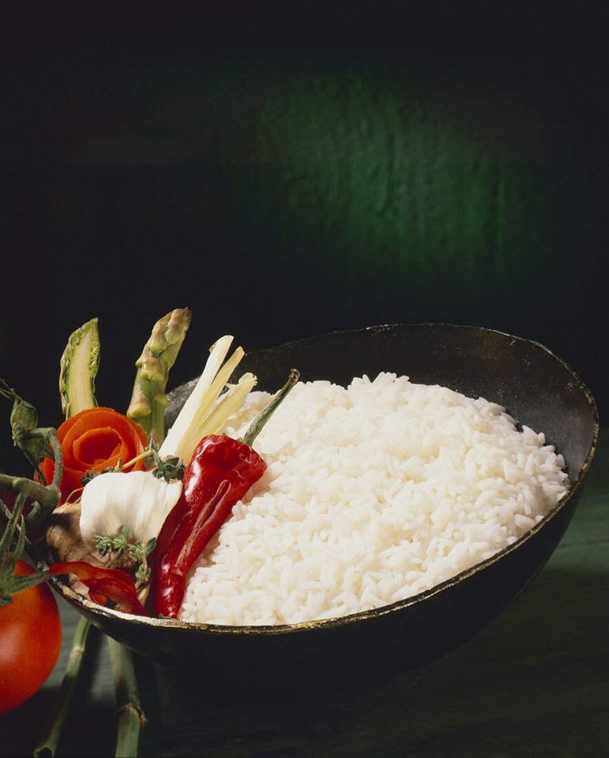 Basmati rice with spicy vegetables