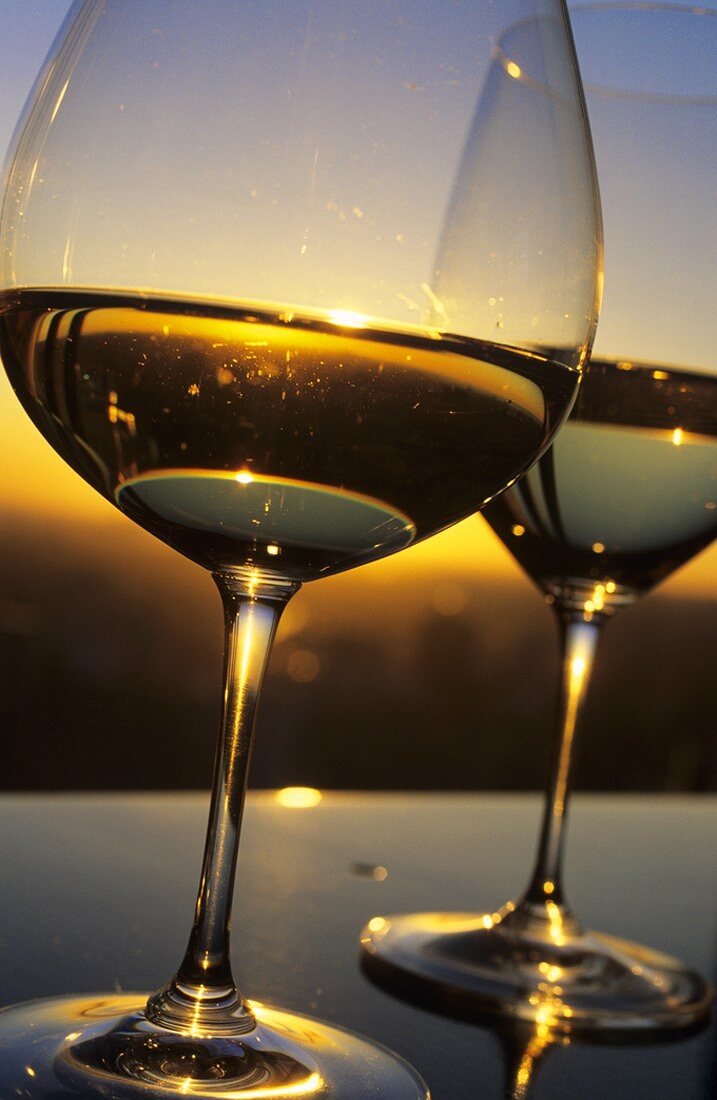 Two glasses of white wine