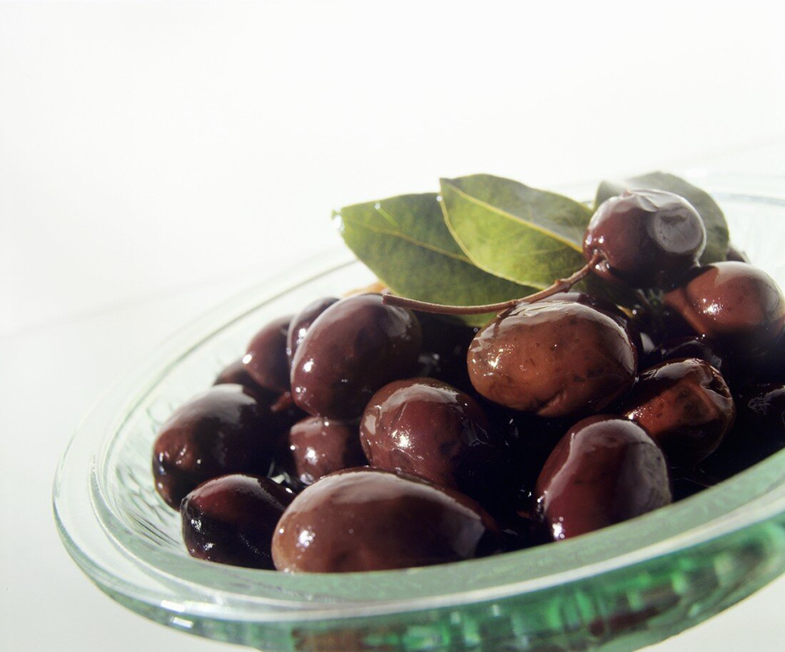 Marinated black olives