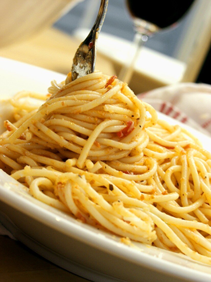 Spaghetti Twirled On a Fork