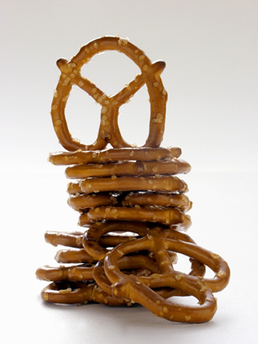 Several Stacked Pretzels