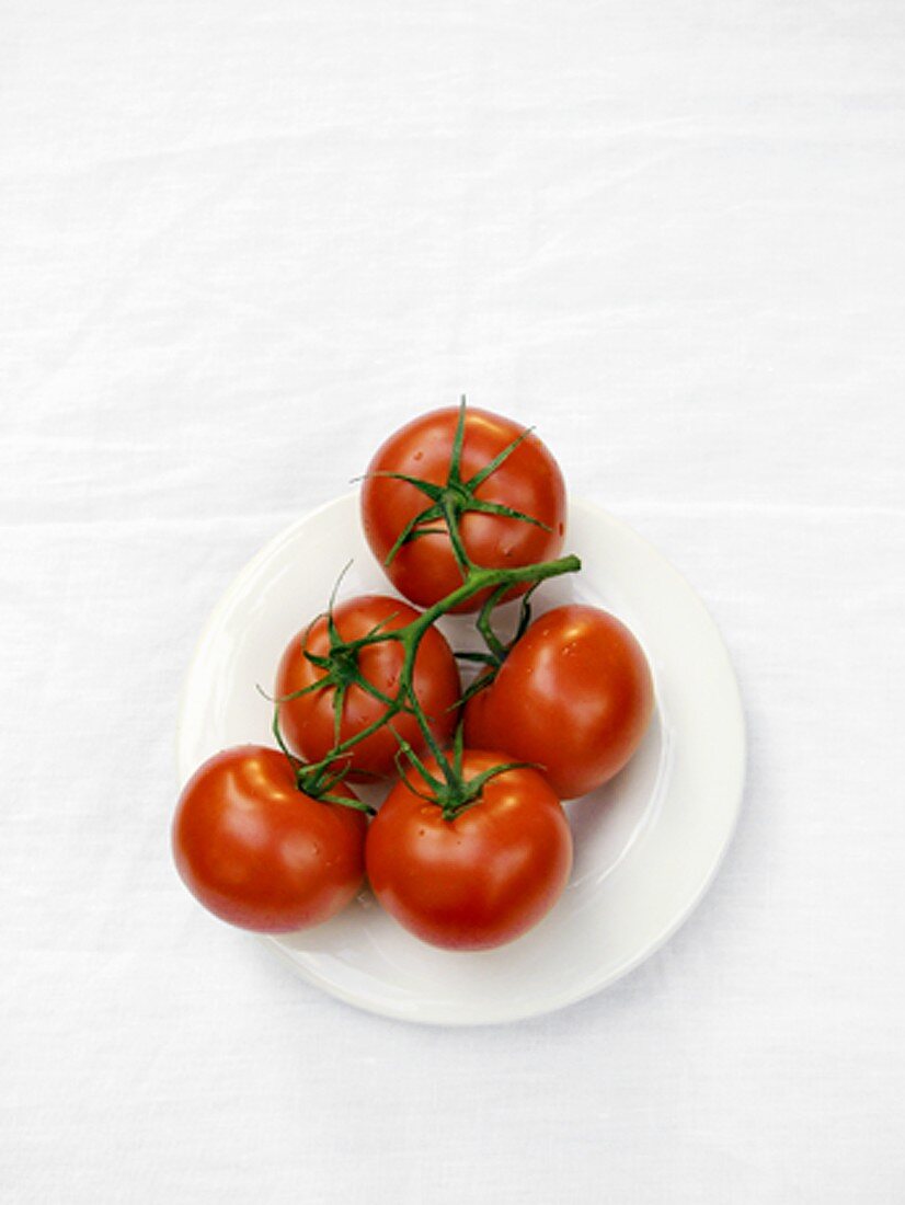 Vine Ripened Tomatoes on a Plate