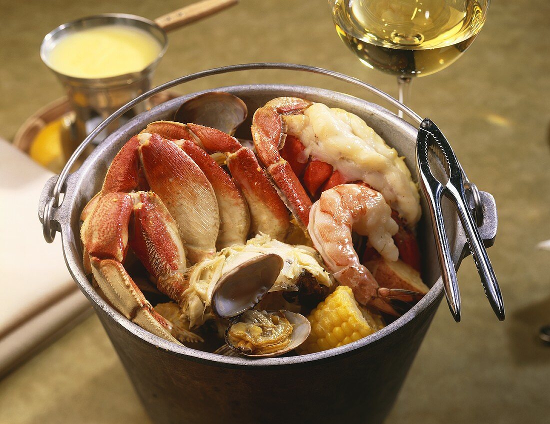 Steamed Seafood Dinner in a Pail