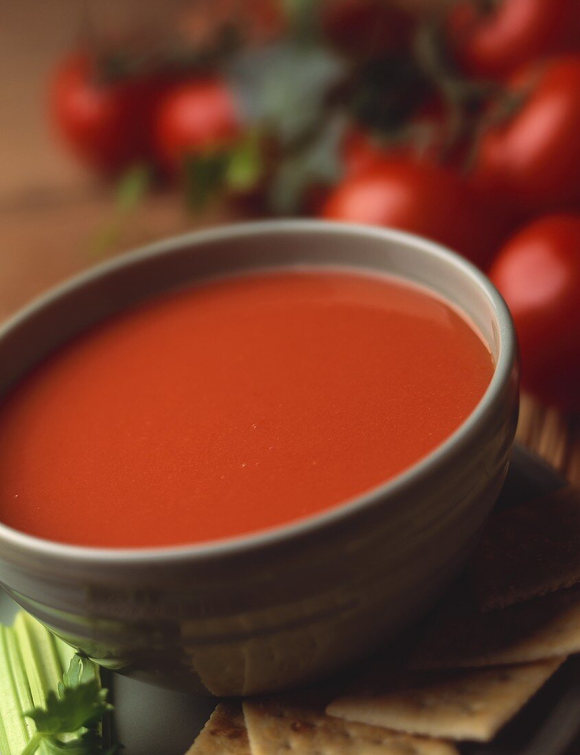 A bowl of tomato soup