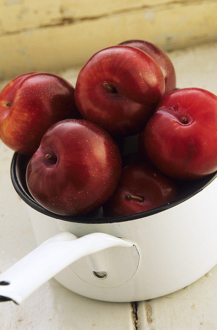 Plums in a saucepan