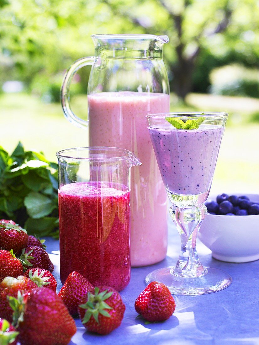 Various berry smoothies