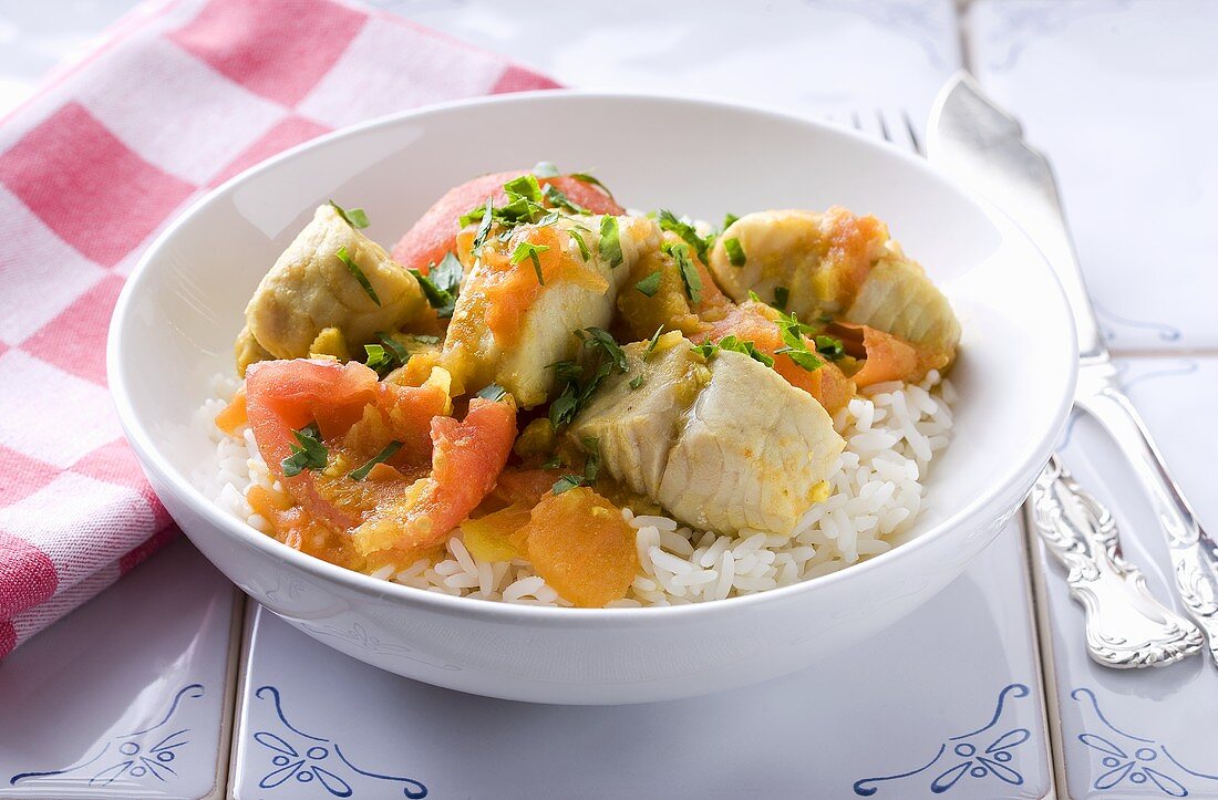 Fish stew with tomatoes and rice