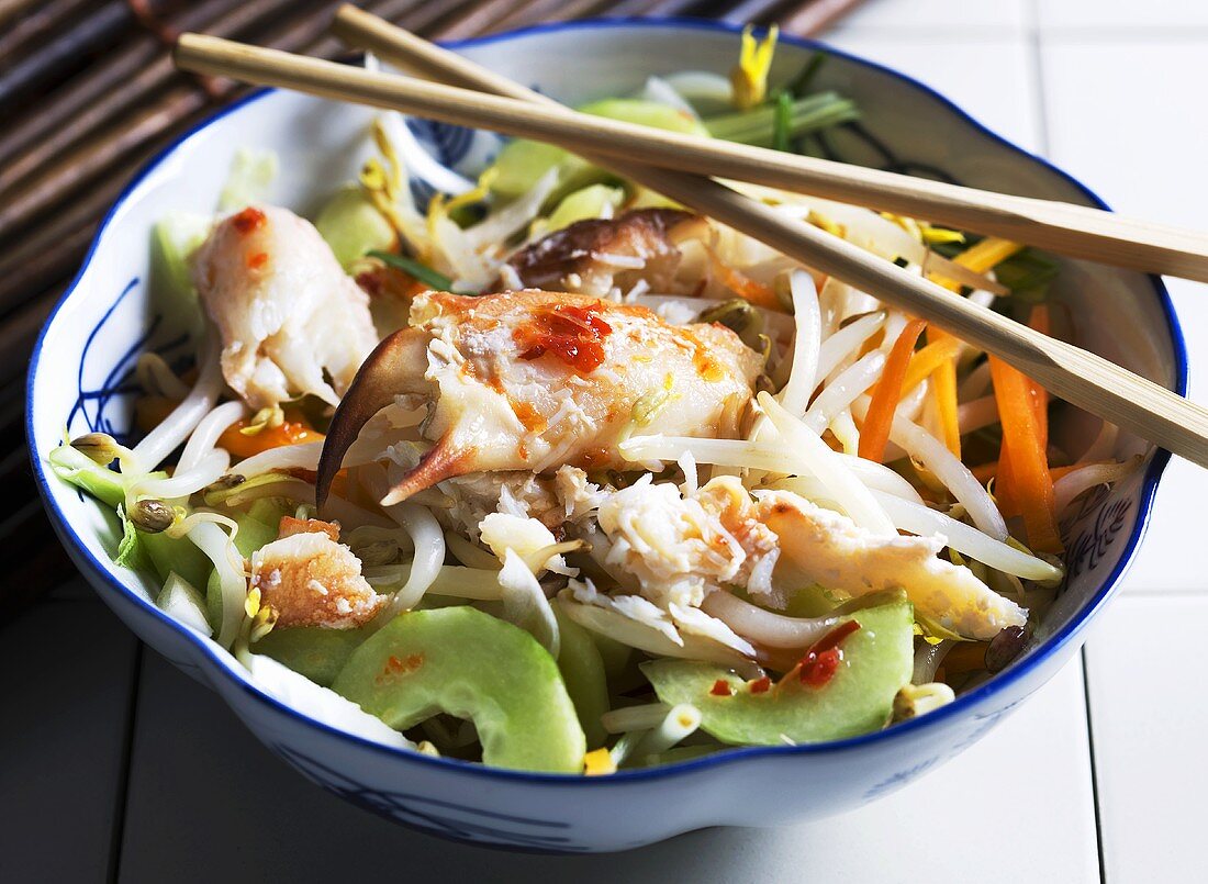 Oriental crab salad