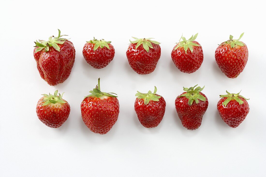 Zehn Erdbeeren
