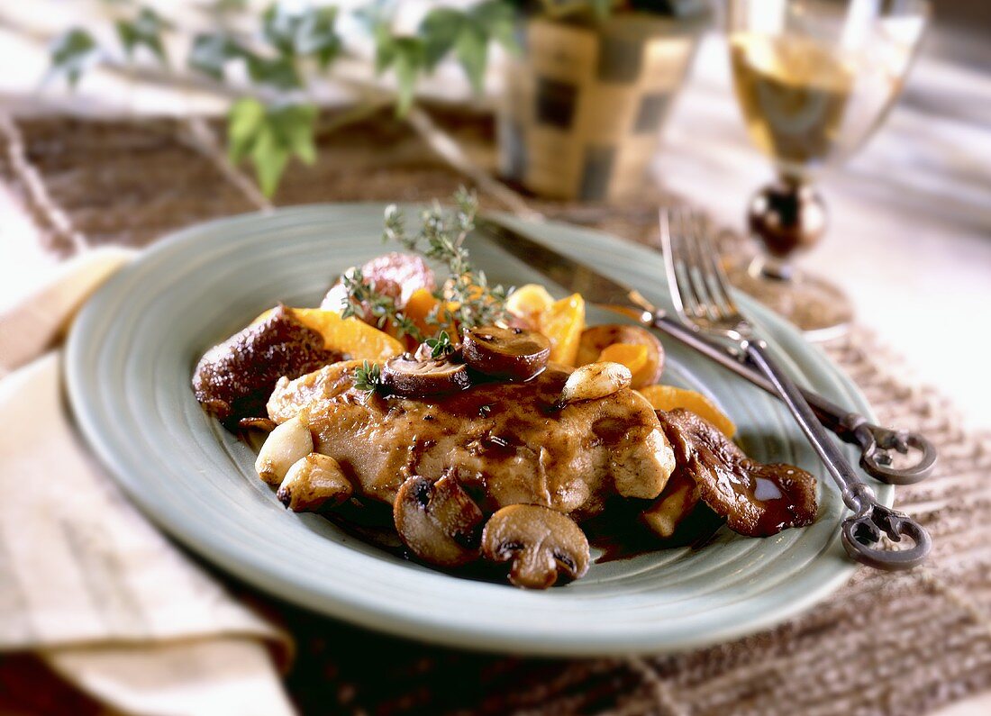 Hähnchen mit Balsamico und Champignons