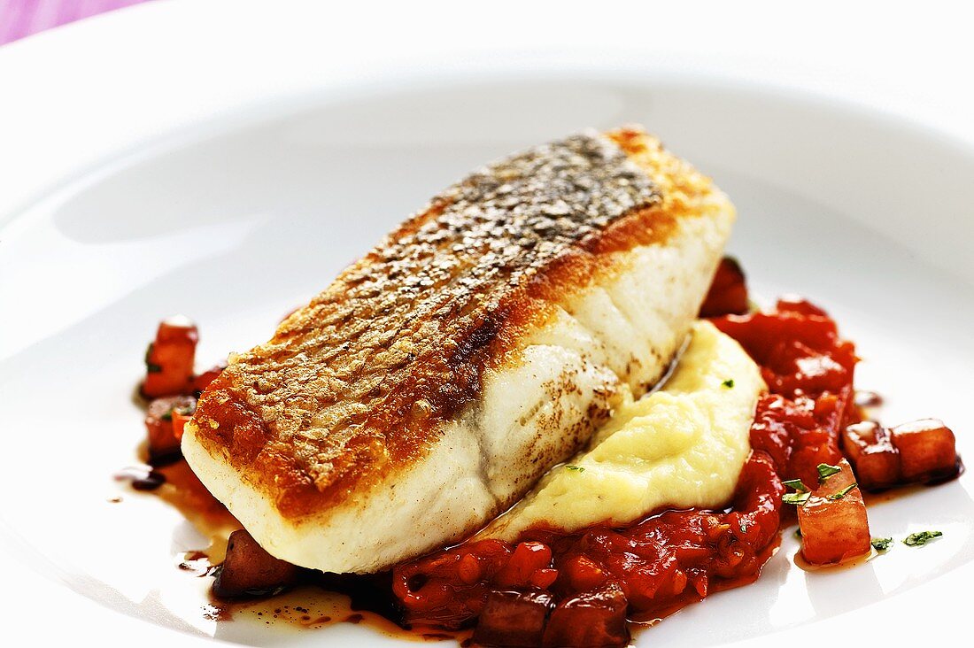 Bass with fennel and tomato confit