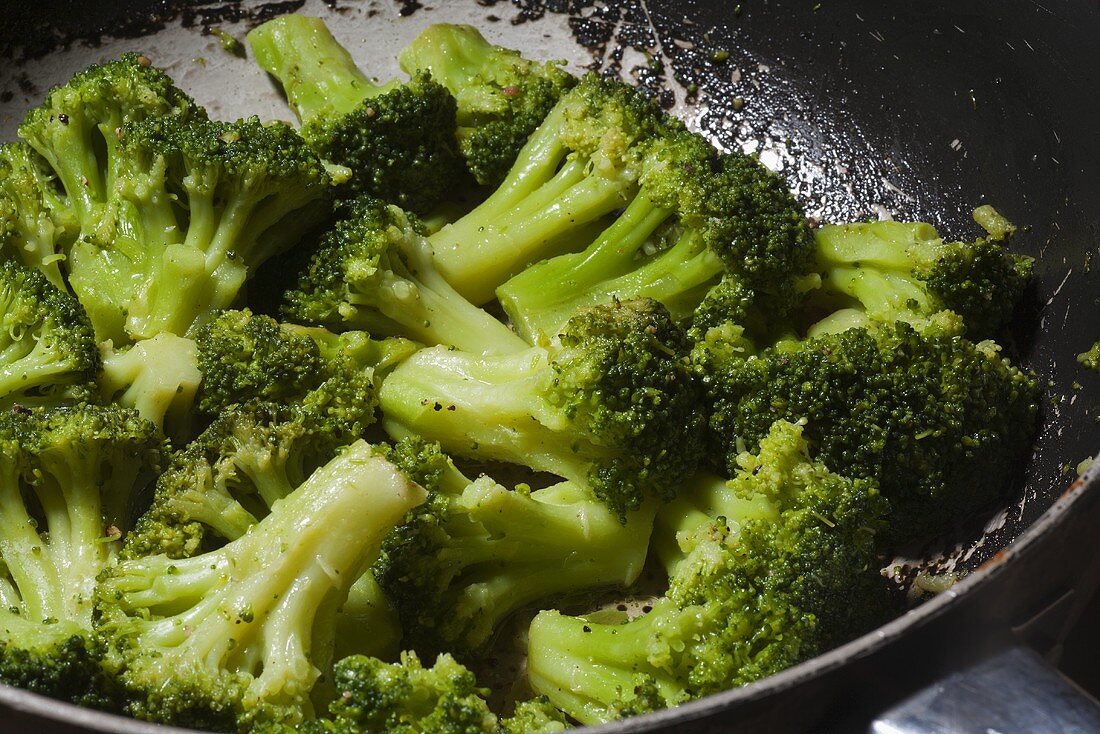 Sauteed Broccoli In a Skillet