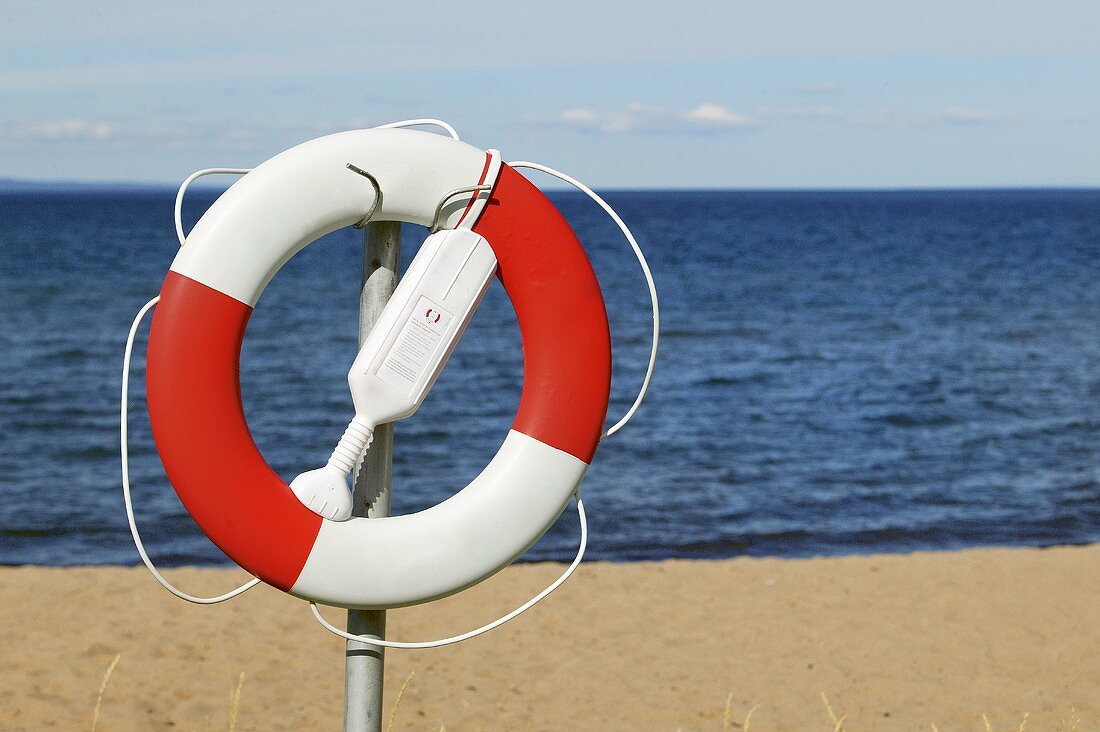 Life preserver on the beach