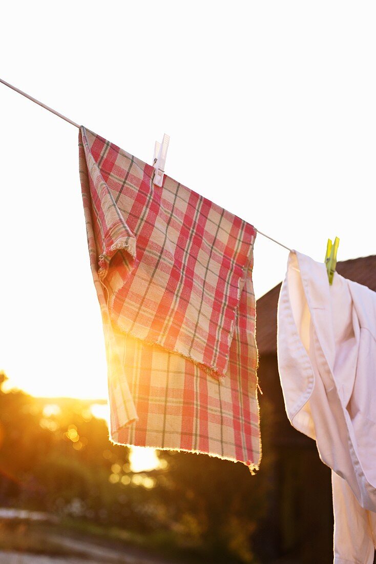 Wäsche in der Abendsonne