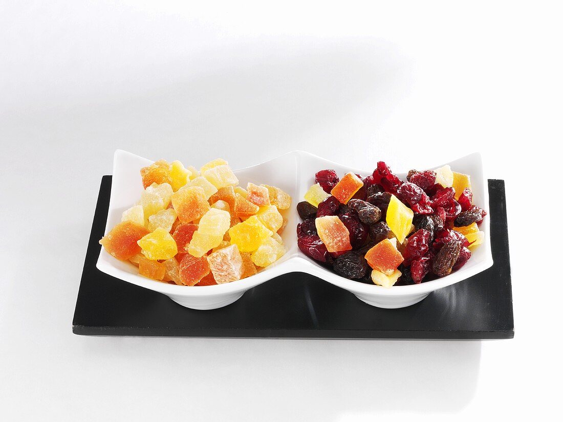 Candied fruit in bowls
