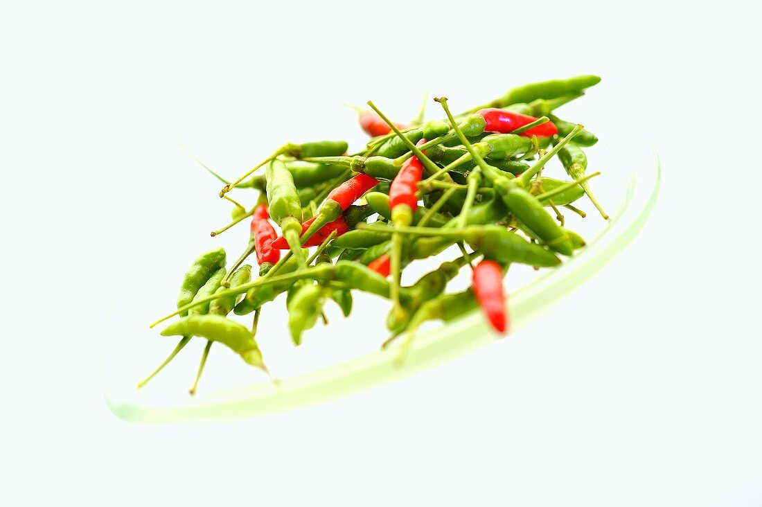 Green and red chilli peppers from Thailand