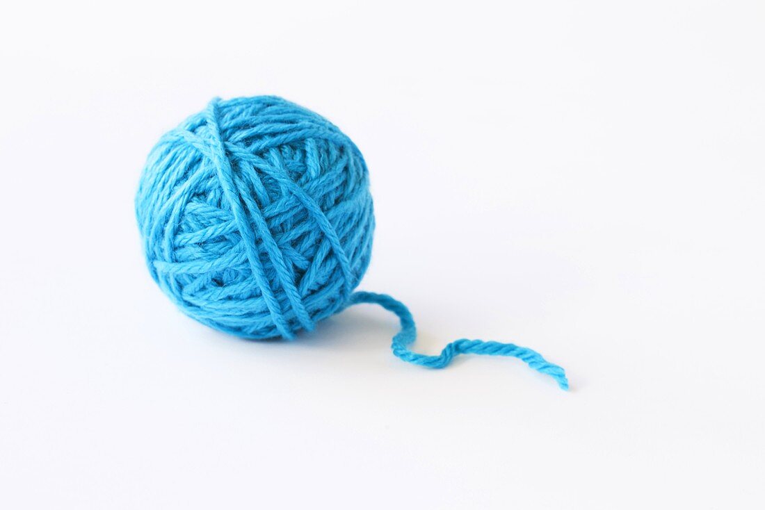 A ball of blue wool