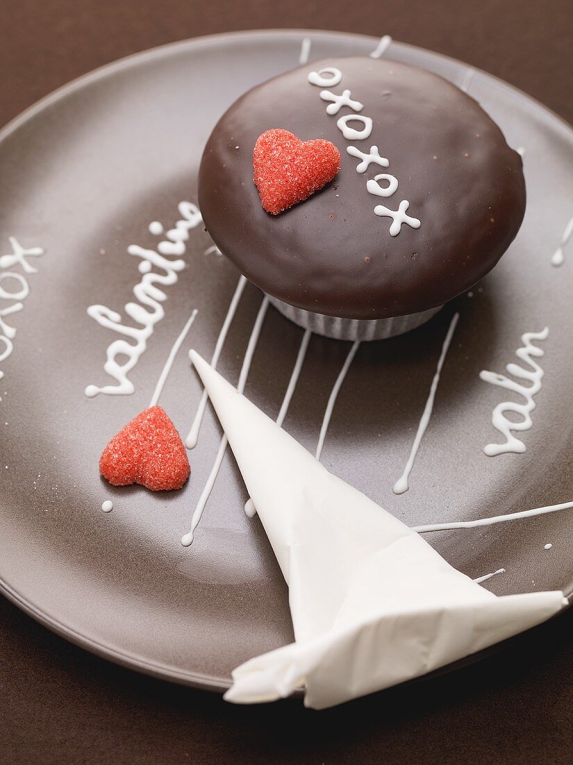 Chocolate cupcake for Valentine's Day