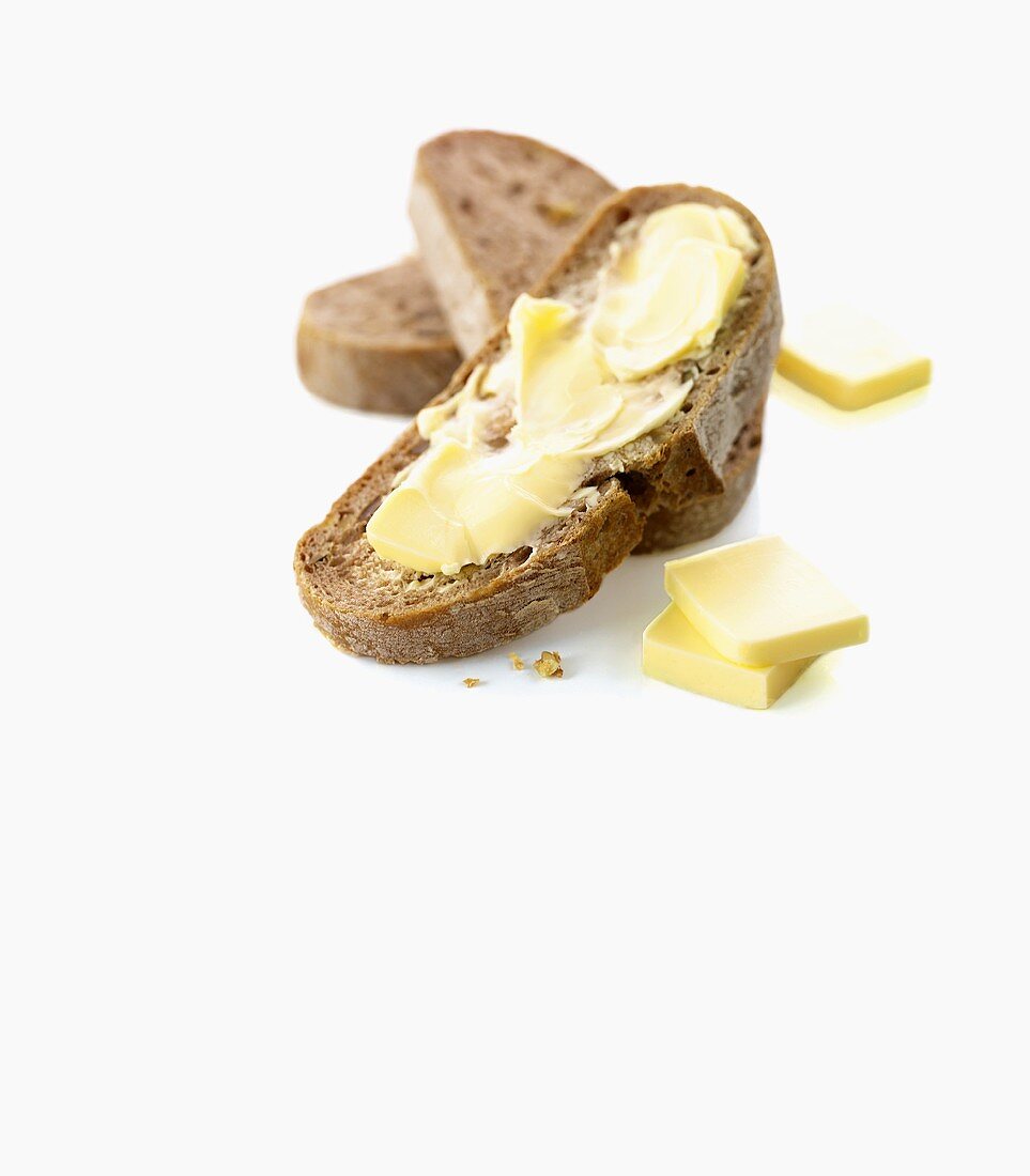 Bread slices and farmhouse butter
