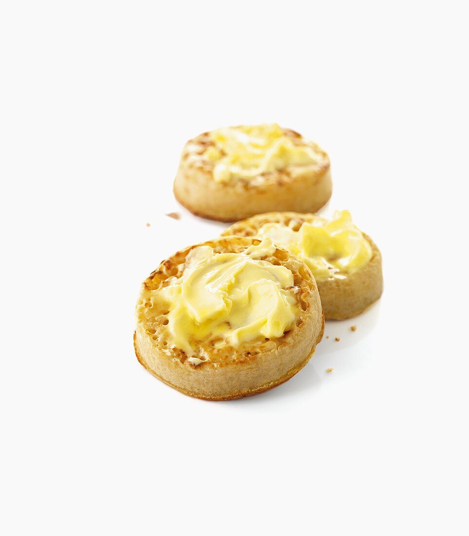 Crumpets with butter