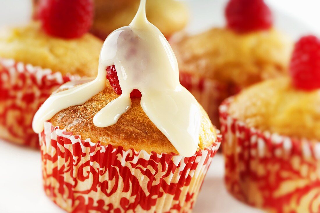 Vanilla Cupcake with Raspberry and Condensed Milk
